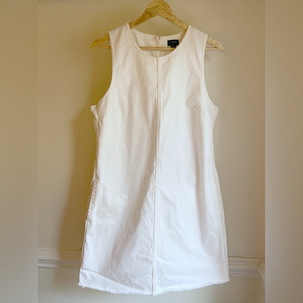J.Crew White Denim Shift Dress – Size 10 - Picture 2 of 5